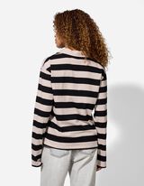 Pololangarmshirt - Streifen - beige