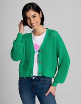 Cardigan - Oversized Fit - verde scuro