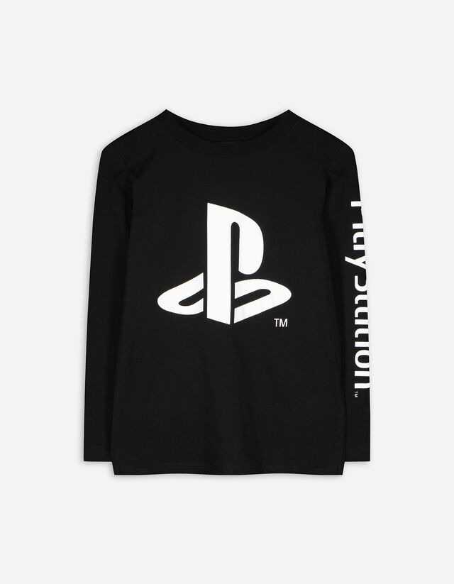 Majica dolg rokav - PlayStation - crna
