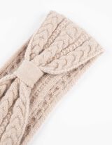 Čelenka - káblový úplet - bezova