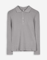 Poloshirt - Rippenstruktur - grau