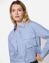 Bluse - einfarbig - hellblau