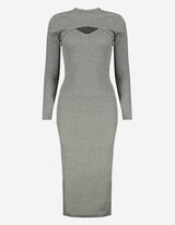 Jurk - Cut-outs - grijs