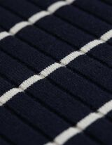 Poloshirt - Strepen - donkerblauw