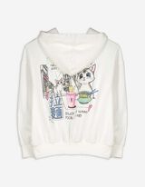 Melegítőfelső - Hátul nyomtatott minta - feher