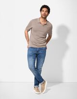 Poloshirt - Strick - hellbraun