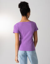 T-shirt - Encolure carr&eacute;e - Lilas