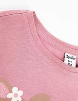 koszulka z długim rękawem - błyszczący nadruk - lila