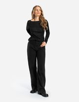 Langarmshirt - Lurex - schwarz