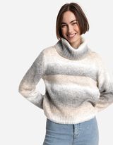 Sweter z dzianiny - golf - bez