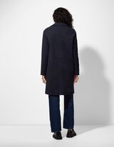 Manteau - Aspect laine - Bleu foncé