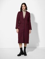 Mantel - Woll-Optik - dunkellila