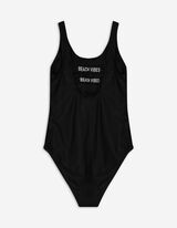 Kupaći kostim - Slovni print - crno