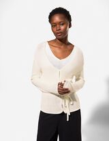 Cardigan - Viskose-Mix - wei&szlig;