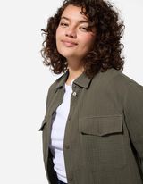 Blusa lunga - Taschina sul petto - verde scuro