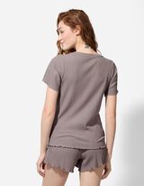 Pyžamový set tričko a nohavice - bezova