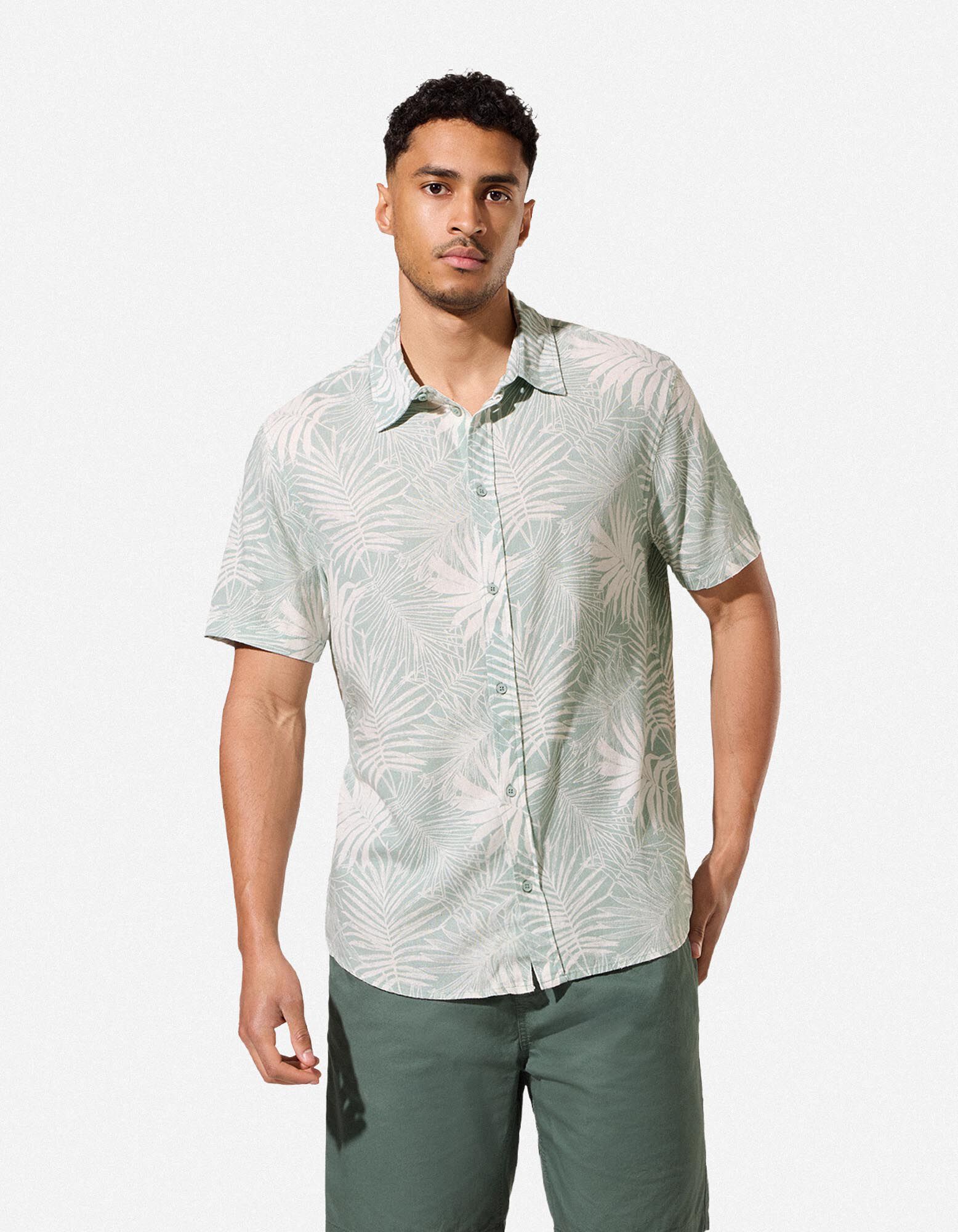 Chemise - Aspect lin - vert clair 