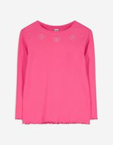 Langarmshirt - Rippenstruktur - pink