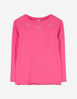 Langarmshirt - Rippenstruktur - pink Langarmshirt - Rippenstruktur - pink