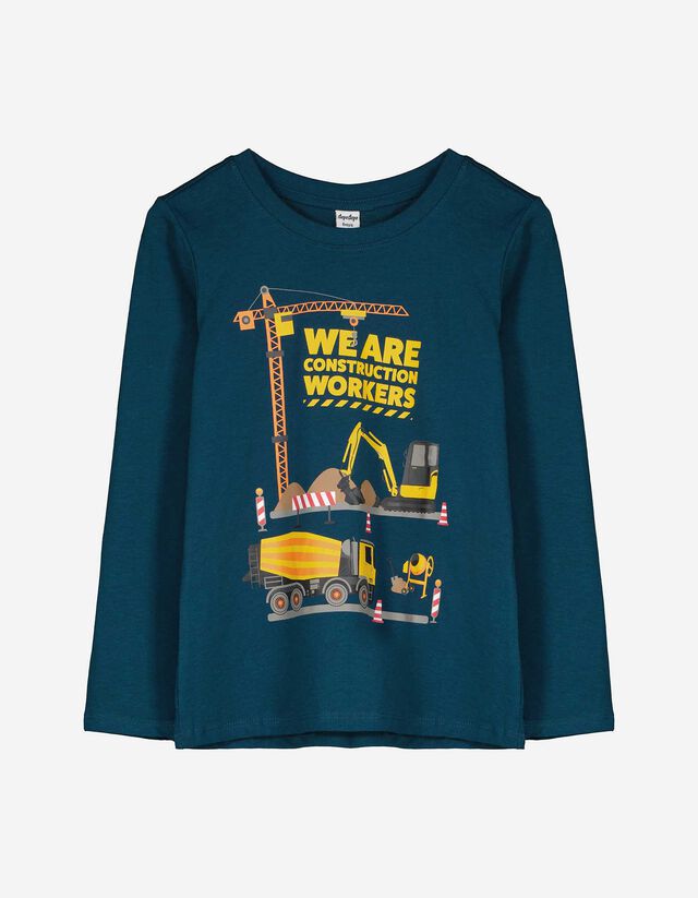Langarmshirt - Print - dunkelblau