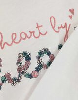 Tričko s dlouhým rukávem - Třpytivý potisk - bílá