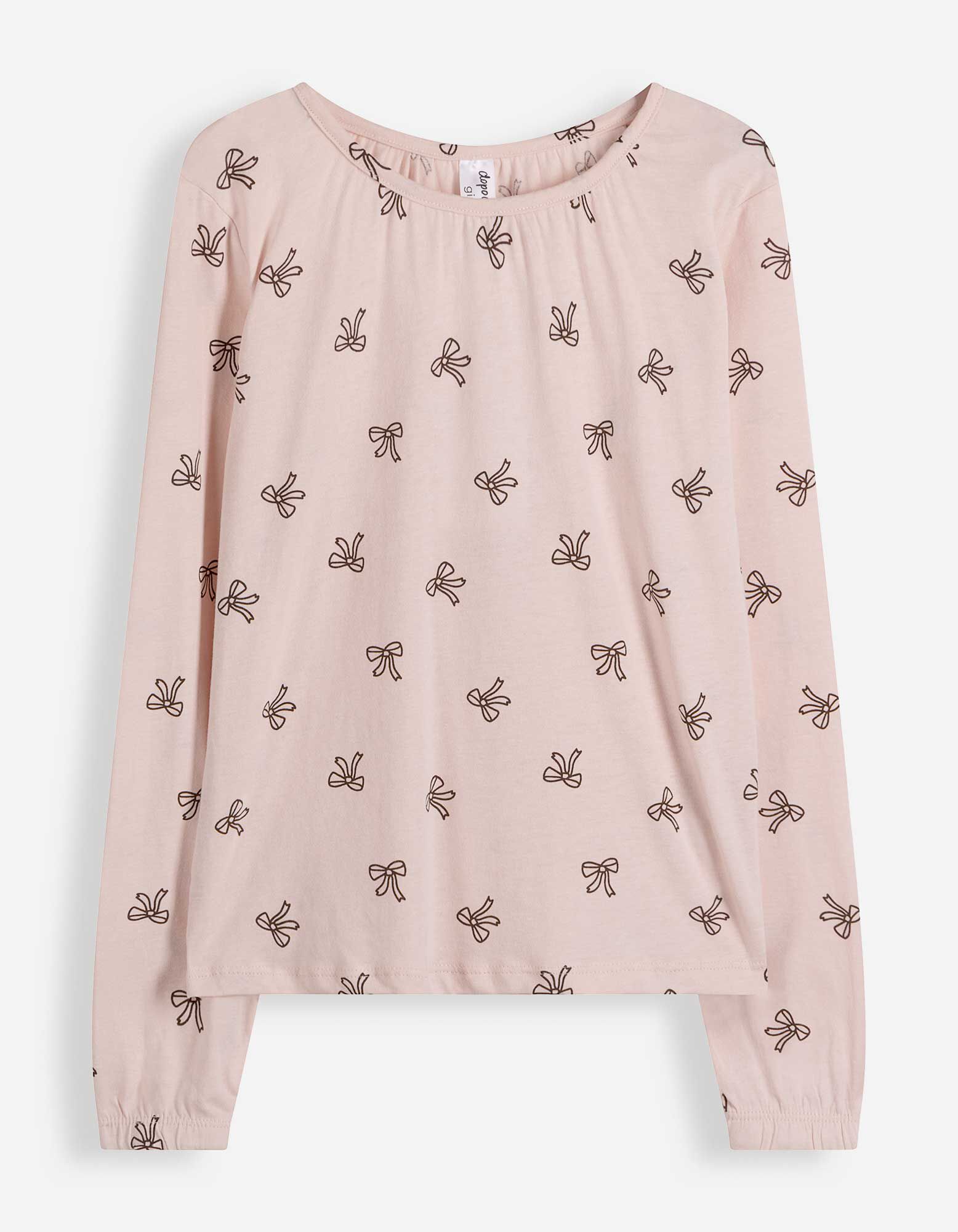 Pyjama Set aus Sweatshirt und Hose - Allover-Muster - Rosa