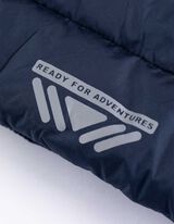 Prešívaná vesta - Aplikácia - tmavomodra