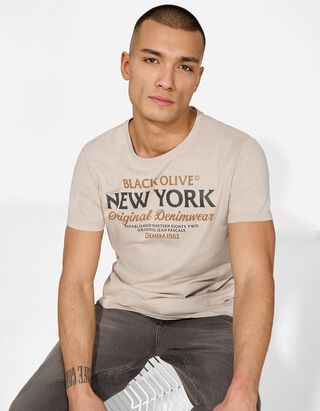 T-shirt - Print - beige