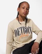 Hosszú ujjú felső - Elülső nyomtatás - bézs