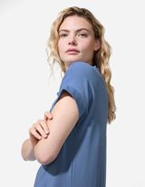 Kleid - Baumwoll-Mix - blau