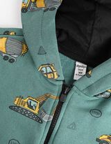 Sportska majica sa zatvaračem - Print po čitavoj površini - zelena