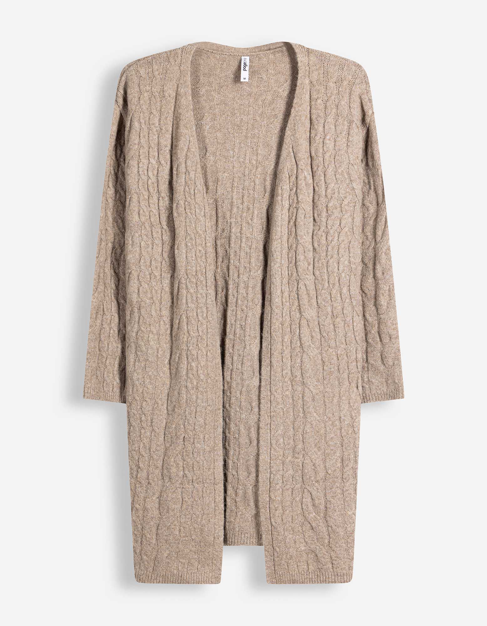 Longcardigan - Zopfstrick - Beige