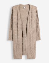 Longcardigan - Zopfstrick - Beige
