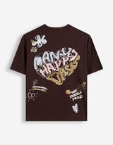 T-Shirt - Print - Braun
