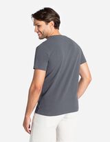T-shirt - Scollo Henley - grigio scuro