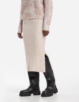 Pletená sukňa - Rebrový úplet - bezova