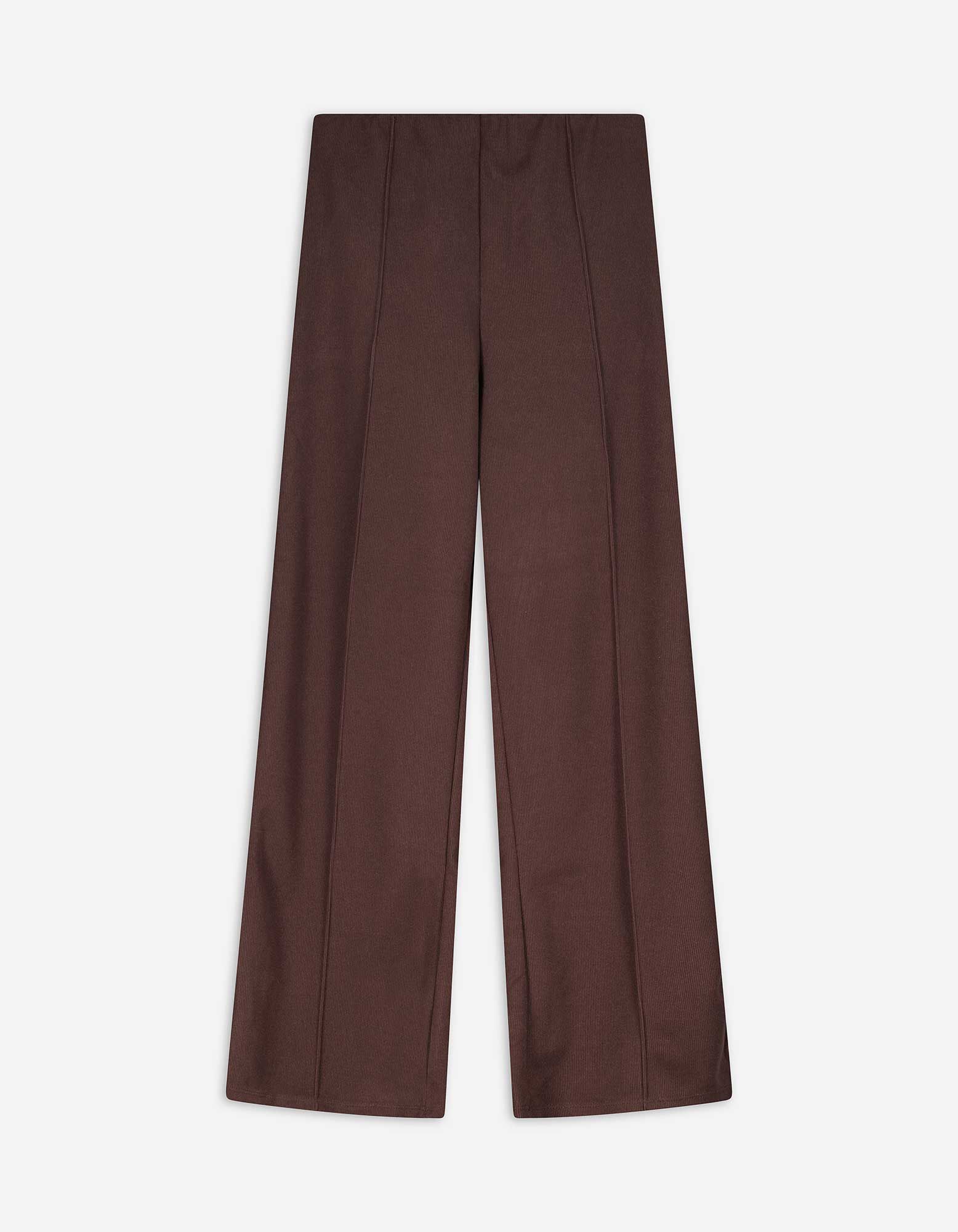 Broek - Zacht materiaal - Donkerbruin
