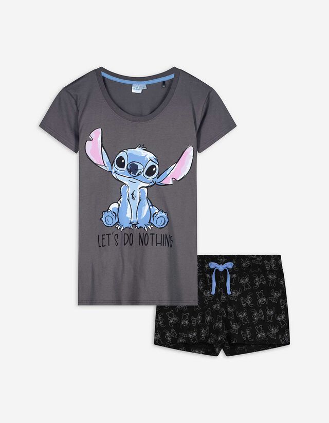 Pyjama Set aus Shirt und Hose - Disney-Print - grau