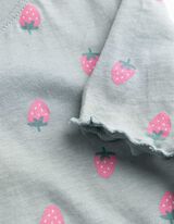 Set pijama alcătuit din bluză și pantaloni scurți - Imprimeu allover - Albastru deschis