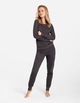 Zgornji del pižame - Rebrasti zaključki - temno siva