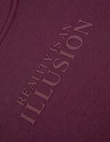 Pulover - Potisk s sporočilom - temno vijolicna