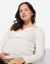 Umstandsshirt - Hemdkragen - weiß