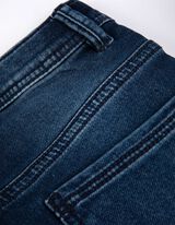 Teksapüksid - läbipestud efektiga - tumesinine