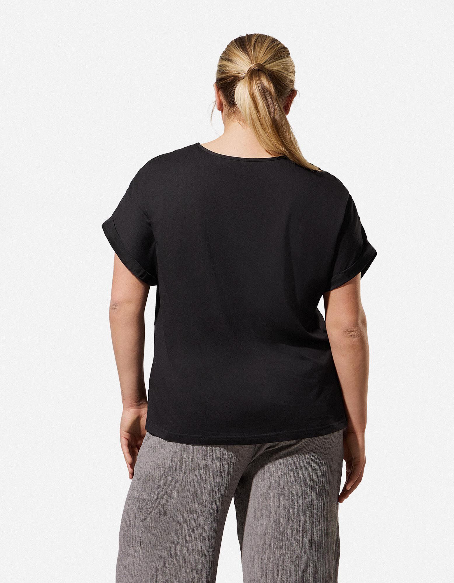 T-shirt - Fente lat&eacute;rale - noir