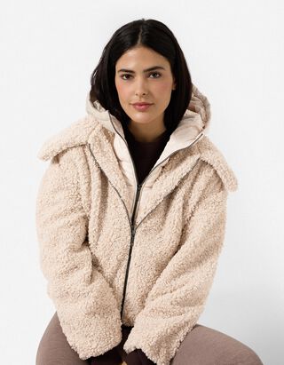 Jacke - Abnehmbare Kapuze - Beige
