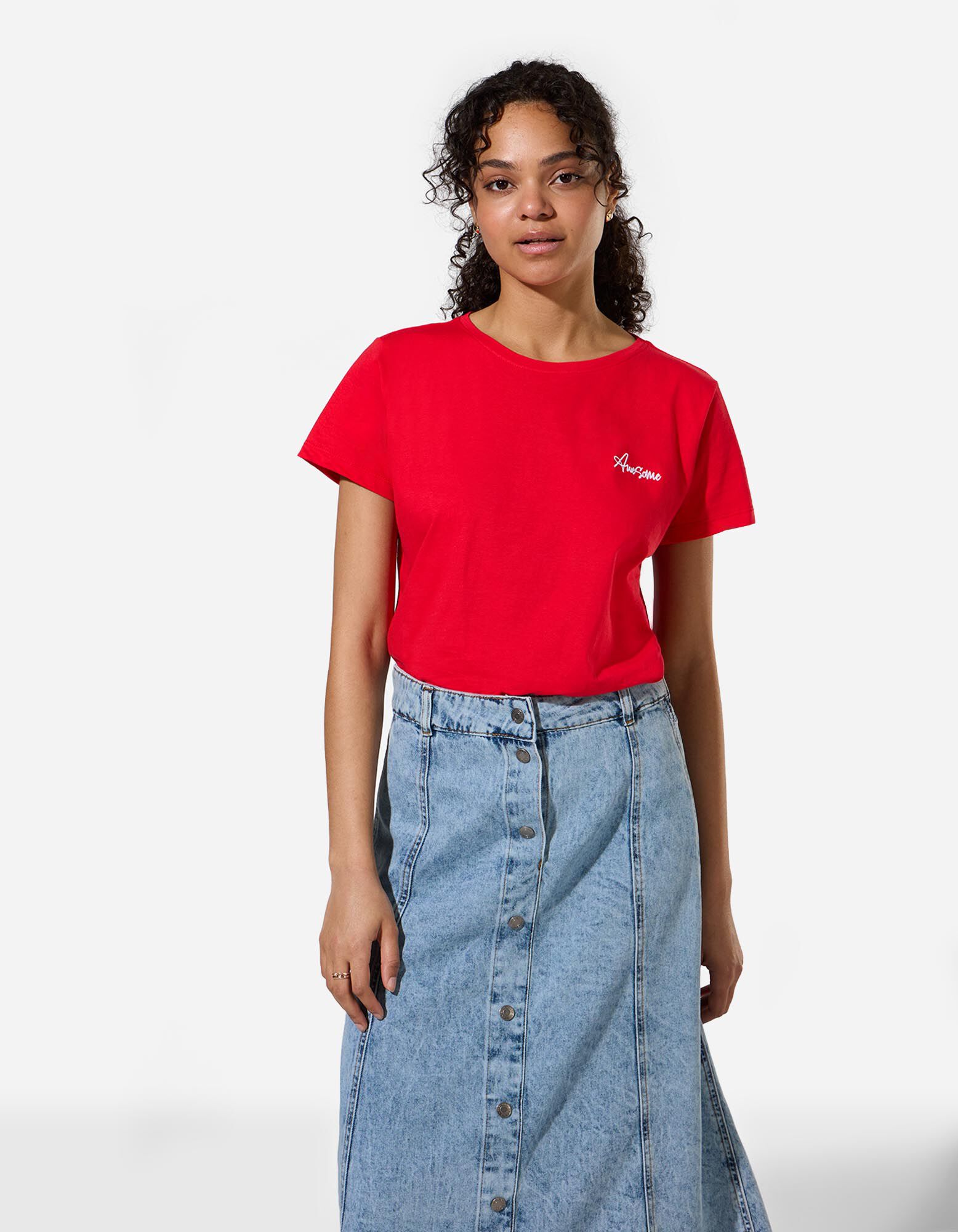 T-shirt - Borduursels - rood