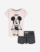 Pyjama Set aus Shirt und Shorts - Disney-Print - rosa