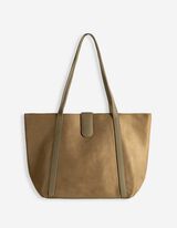 Tasche - Wildlederimitat - dunkelgr&uuml;n