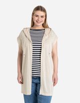 Ilgas kardiganas - Viskozės mišinys - smelio spalvos