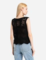 Top in maglia - Maglia traforata - nero